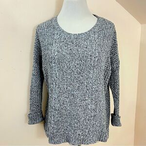 Madewell Plaza Slouchy Fit Knit Sweater Gray/Black Space Dye S